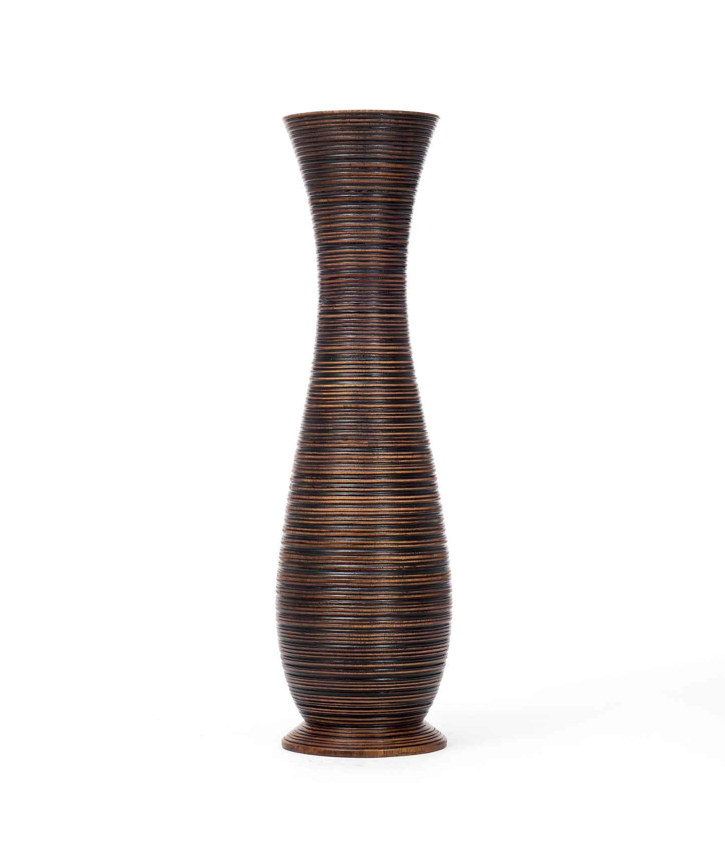 Grande vaso da pavimento in legno di mango – Decorazione artigianale dalla Thailandia
