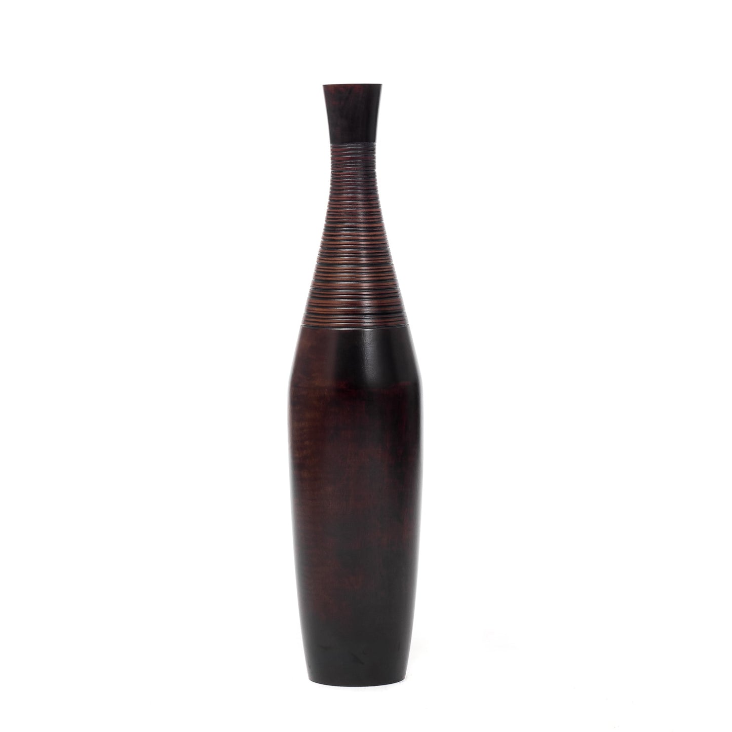 Grande vaso da pavimento in legno di mango – Decorazione artigianale dalla Thailandia
