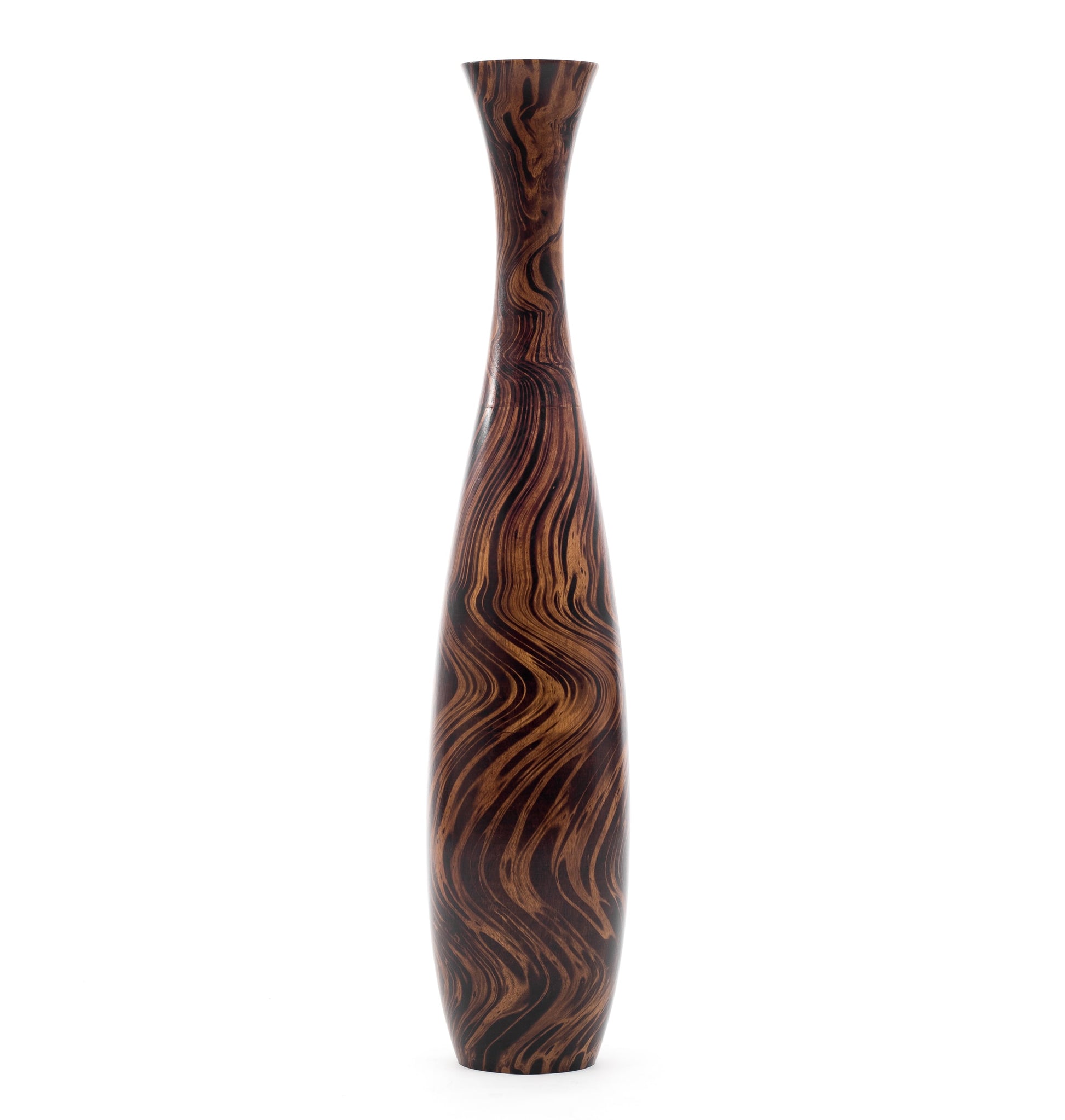 Large Mango Wood Floor Vase – Handcrafted Decorative Highlight from Thailand, 105 cm