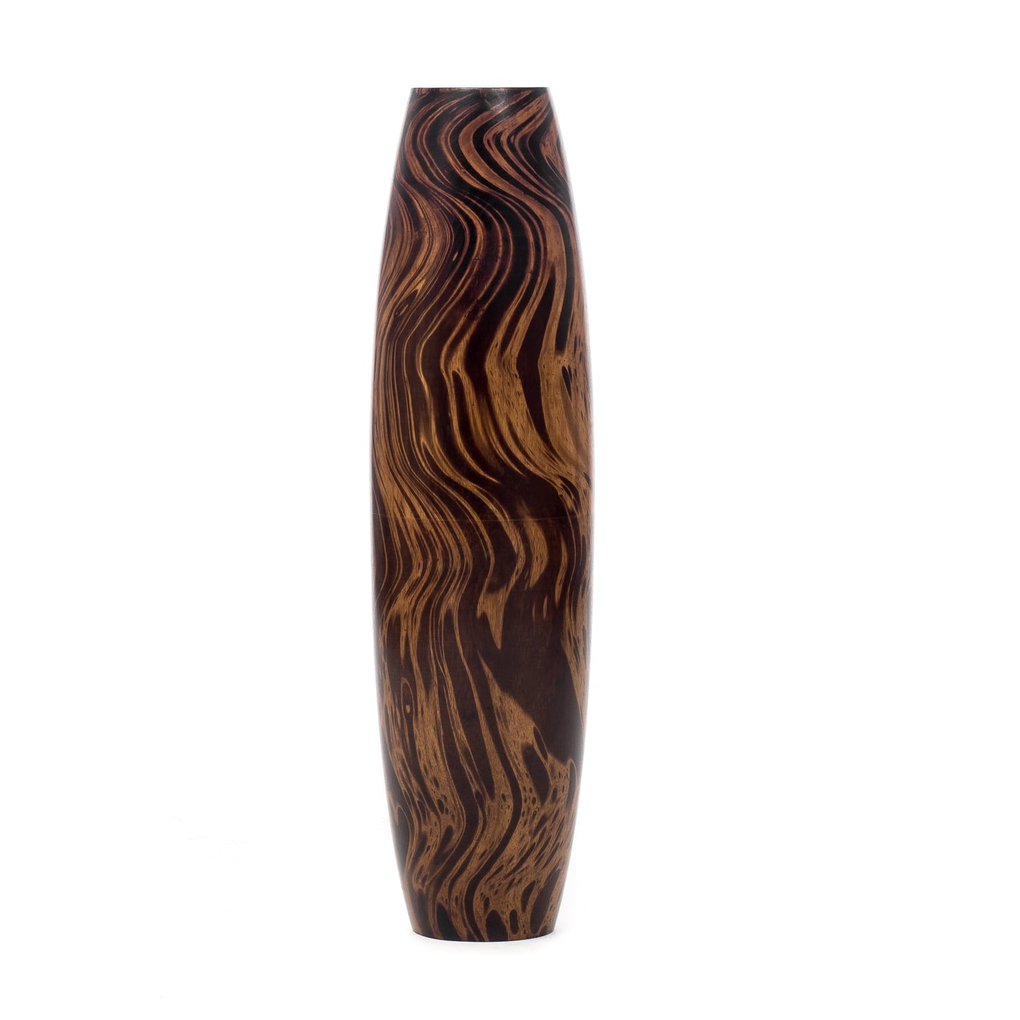 Grande vaso da pavimento in legno di mango – Decorazione artigianale dalla Thailandia