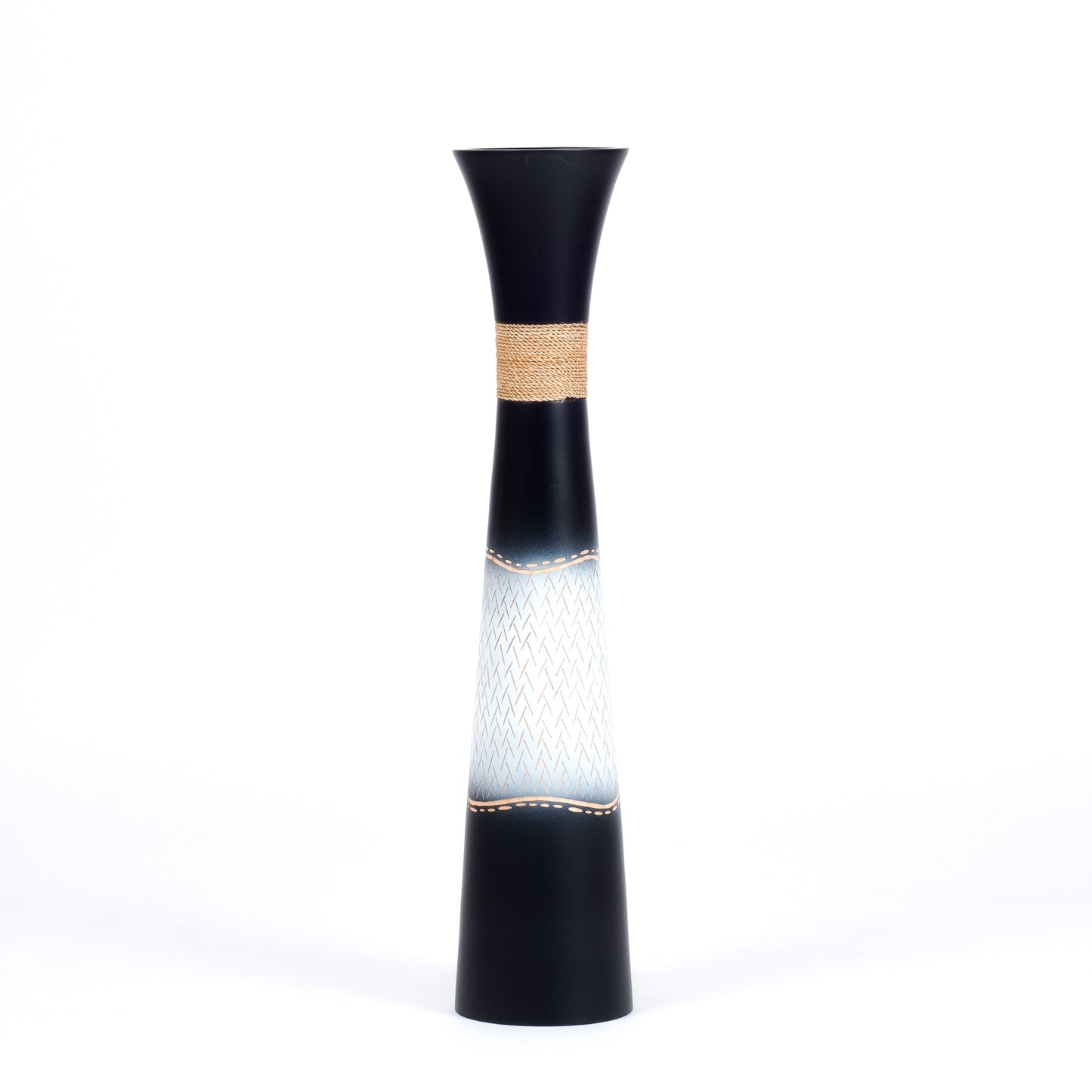 Grande vaso da pavimento in legno di mango – Decorazione artigianale dalla Thailandia