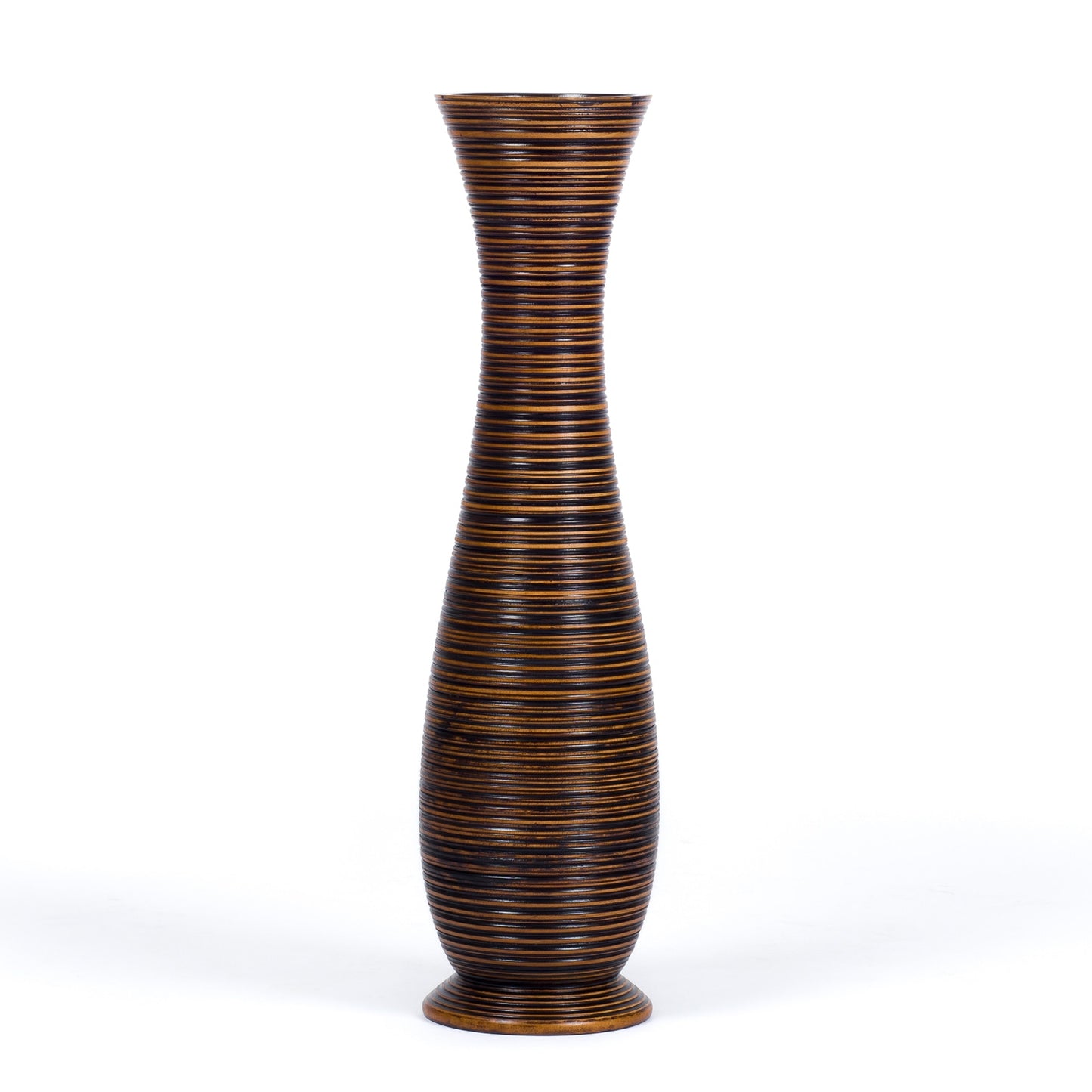 Grande vaso da pavimento in legno di mango – Decorazione artigianale dalla Thailandia