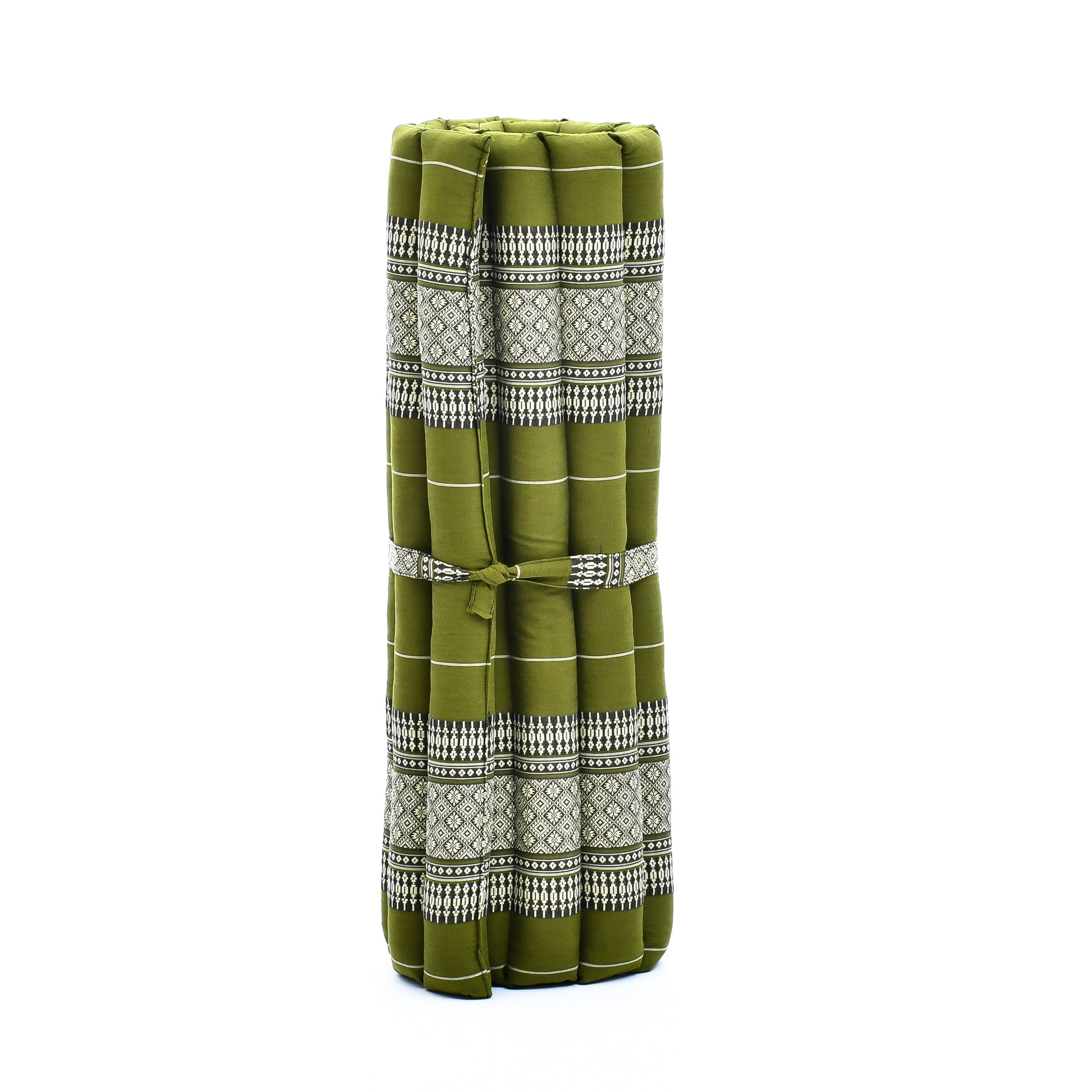 Large Kapok Zabuton Meditation Cushion – Rectangular Floor Mat with Cotton Cover, Sf17 - Green