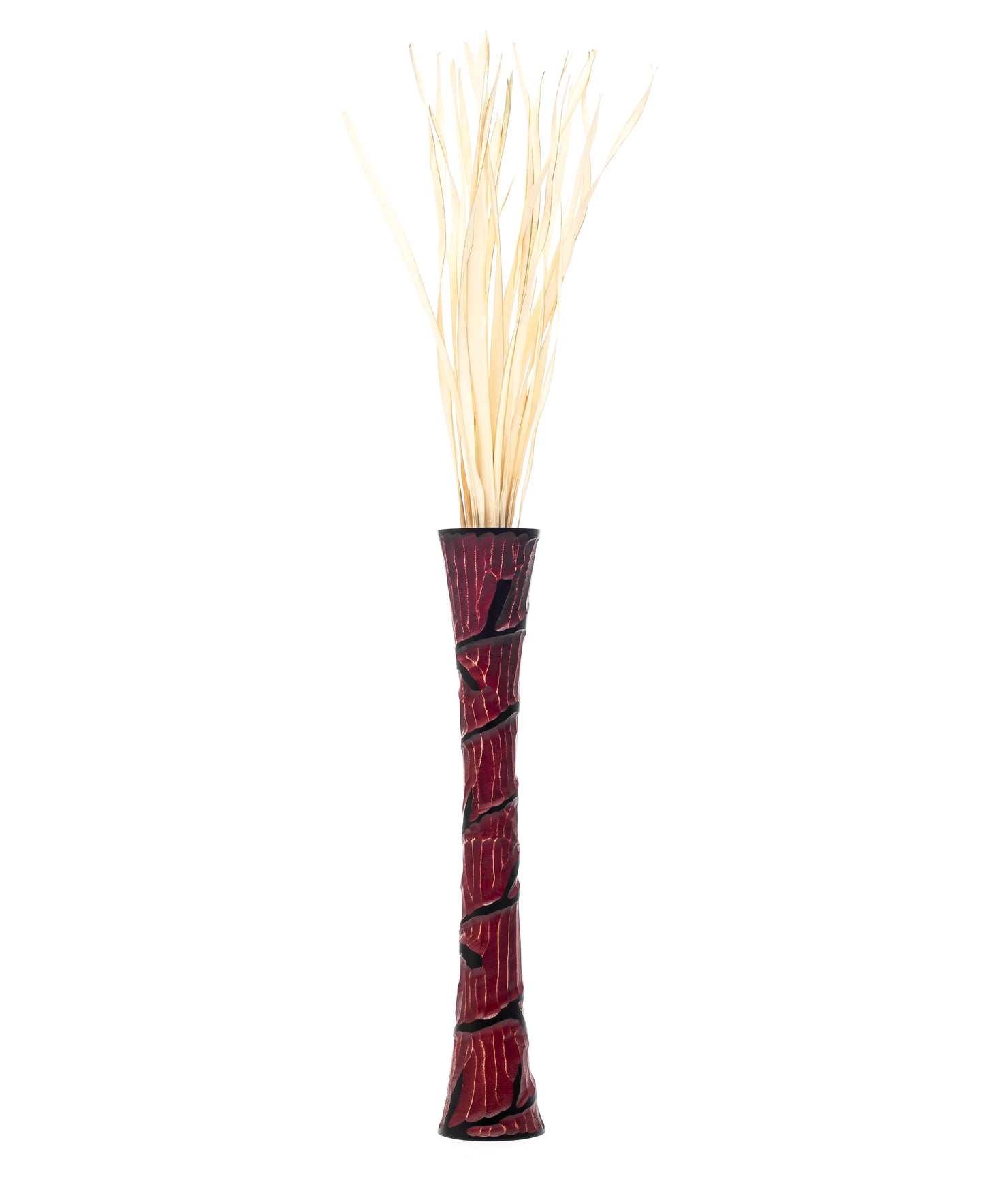Large Mango Wood Floor Vase – Handcrafted Decorative Highlight from Thailand, 65 cm
