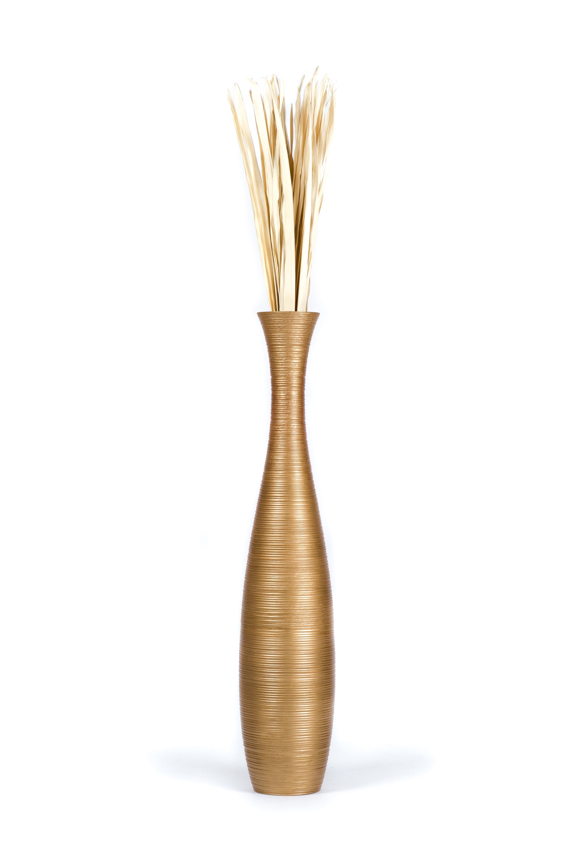 Large Mango Wood Floor Vase – Handcrafted Decorative Highlight from Thailand, 105 cm