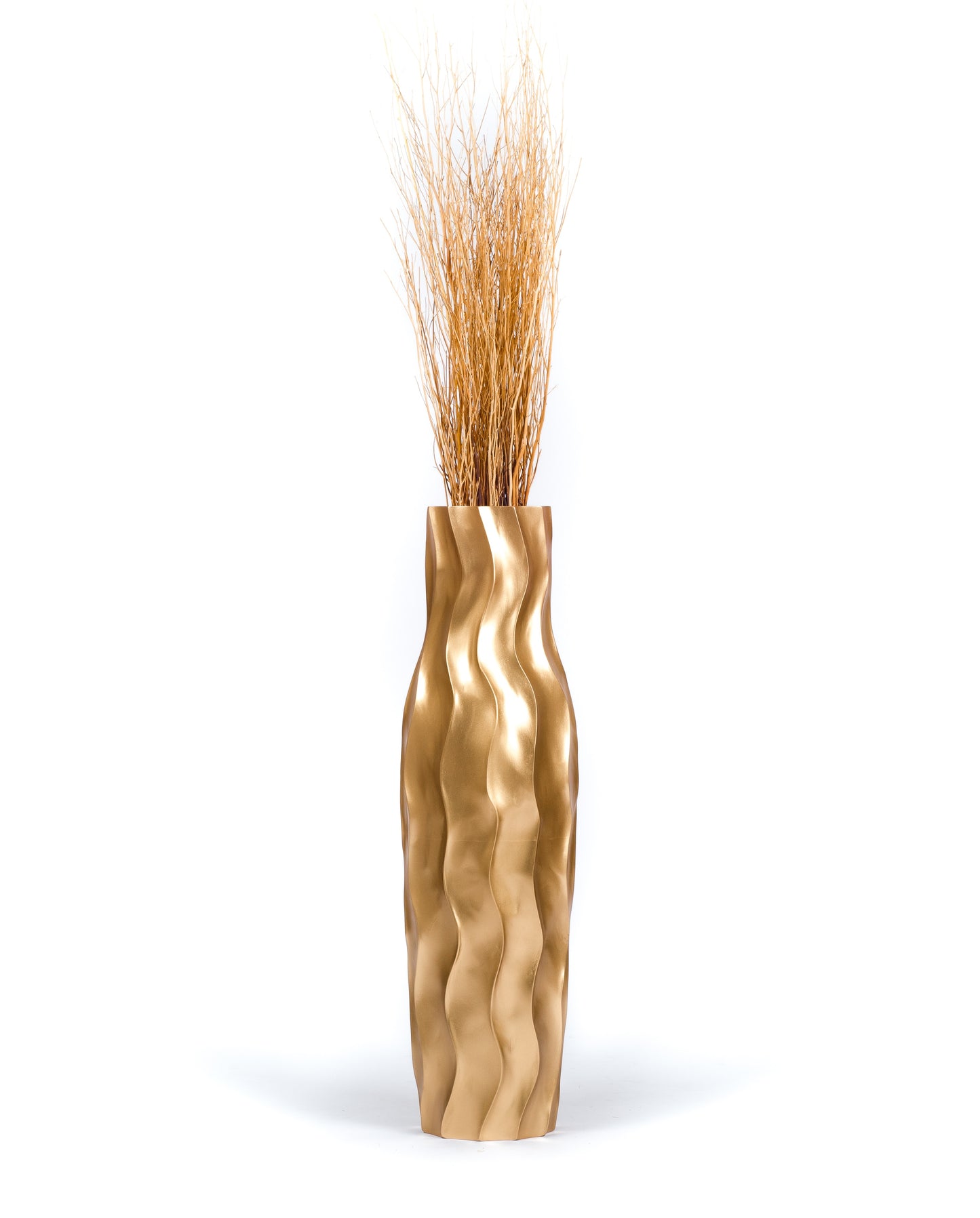 Large Mango Wood Floor Vase – Handcrafted Decorative Highlight from Thailand, 85 cm