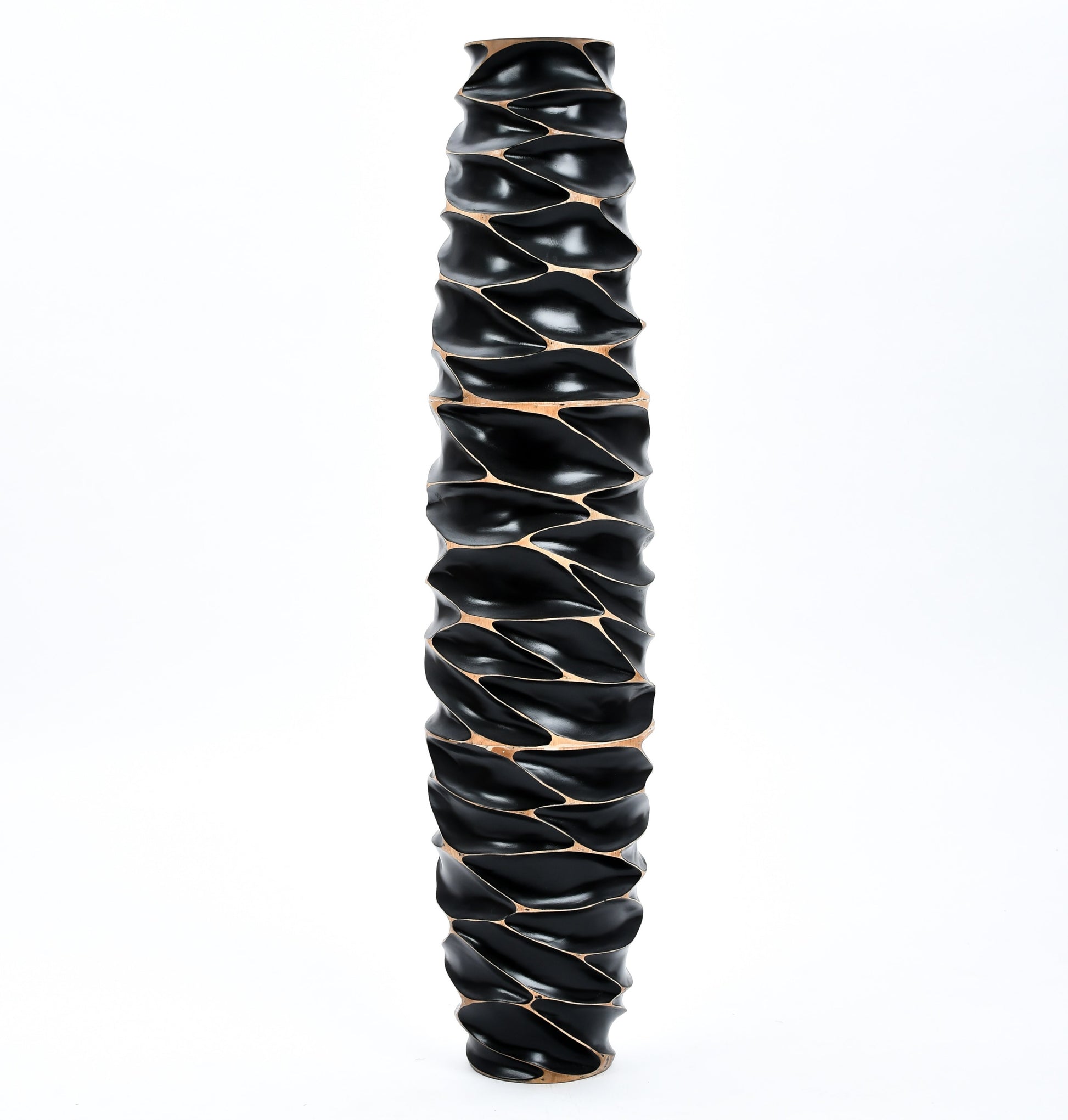 Large Mango Wood Floor Vase – Handcrafted Decorative Highlight from Thailand, 105 cm