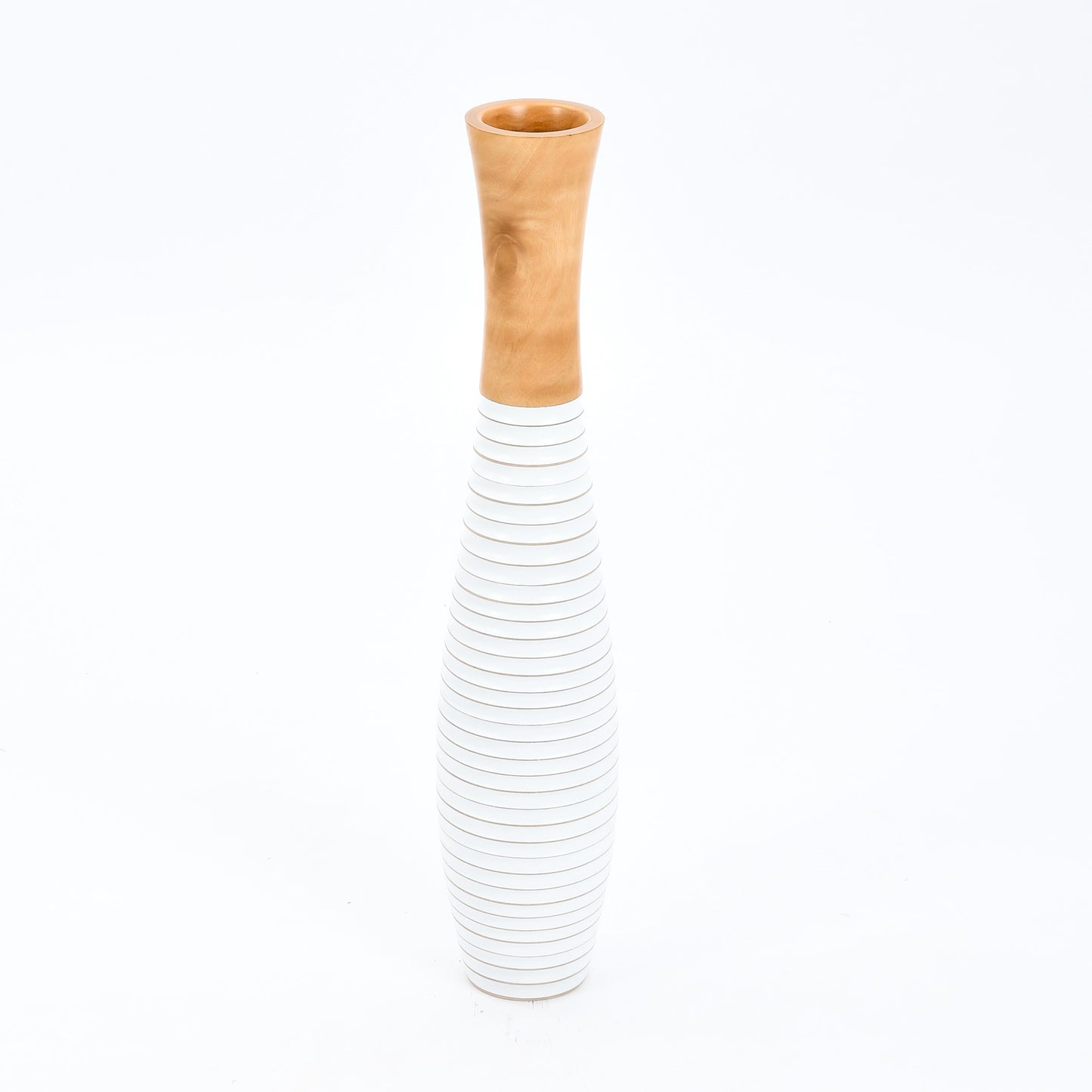 Grande vaso da pavimento in legno di mango – Decorazione artigianale dalla Thailandia