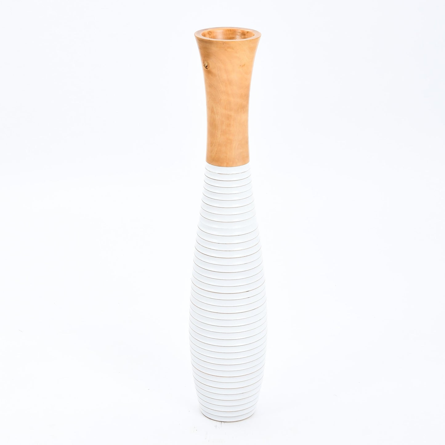 Grande vaso da pavimento in legno di mango – Decorazione artigianale dalla Thailandia