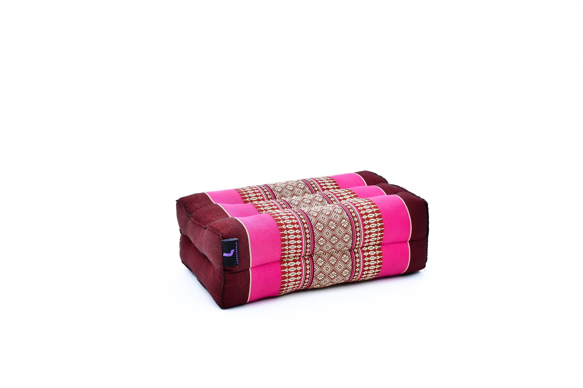 Kapok Yoga Block Cushions – 2-Piece Set of Firm Meditation & Yoga Cushions with Cotton Cover, Sf29 - Auburn, Pink