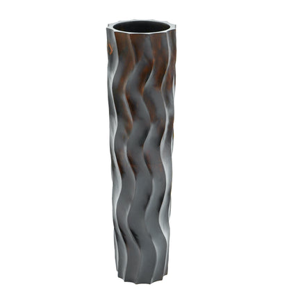 Grande vaso da pavimento in legno di mango – Decorazione artigianale dalla Thailandia