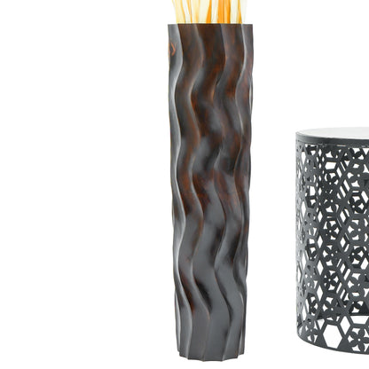 Large Mango Wood Floor Vase – Handcrafted Decorative Highlight from Thailand, brown, 65 cm