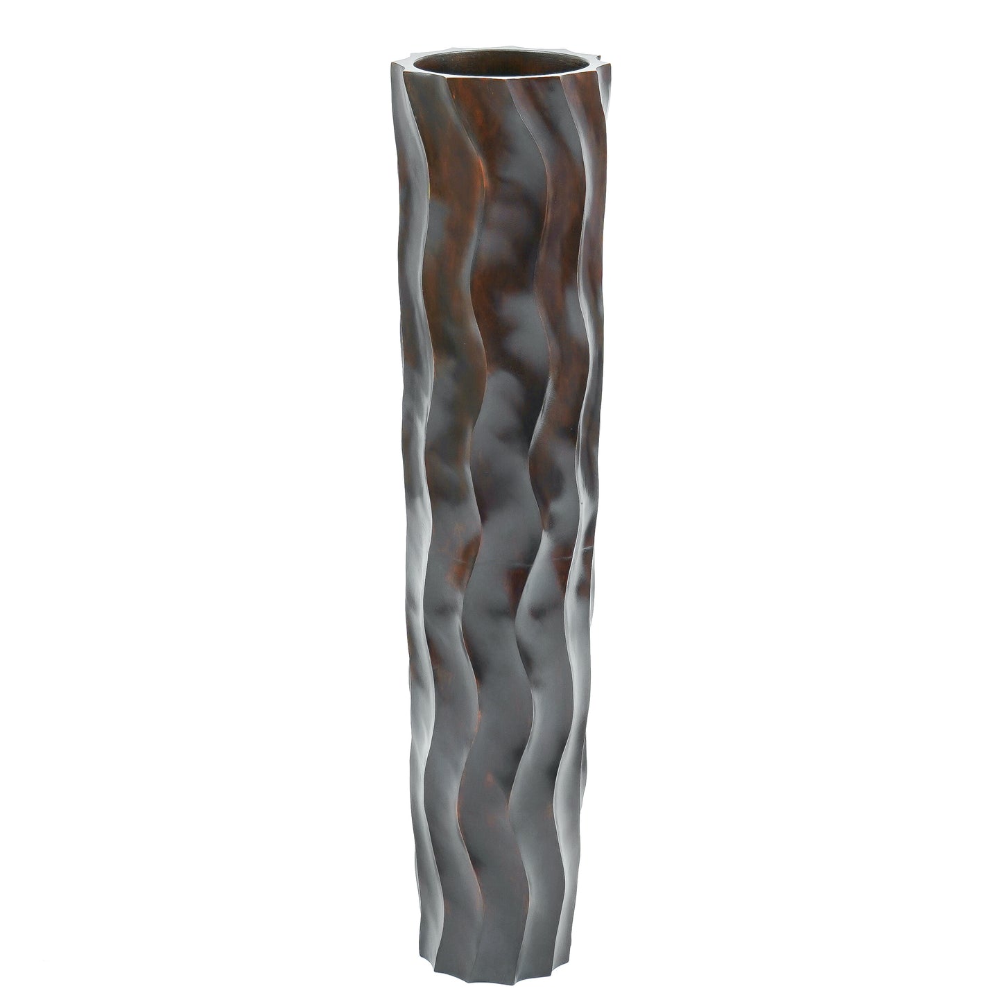 Large Mango Wood Floor Vase – Handcrafted Decorative Highlight from Thailand, brown, 85 cm