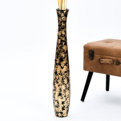 Large Mango Wood Floor Vase – Handcrafted Decorative Highlight from Thailand, 65 cm
