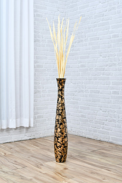 Large Mango Wood Floor Vase – Handcrafted Decorative Highlight from Thailand, 65 cm