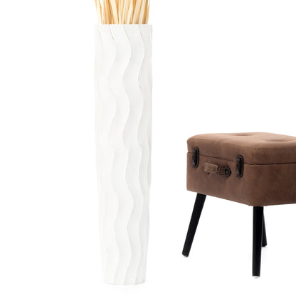 Large Mango Wood Floor Vase – Handcrafted Decorative Highlight from Thailand, 85 cm