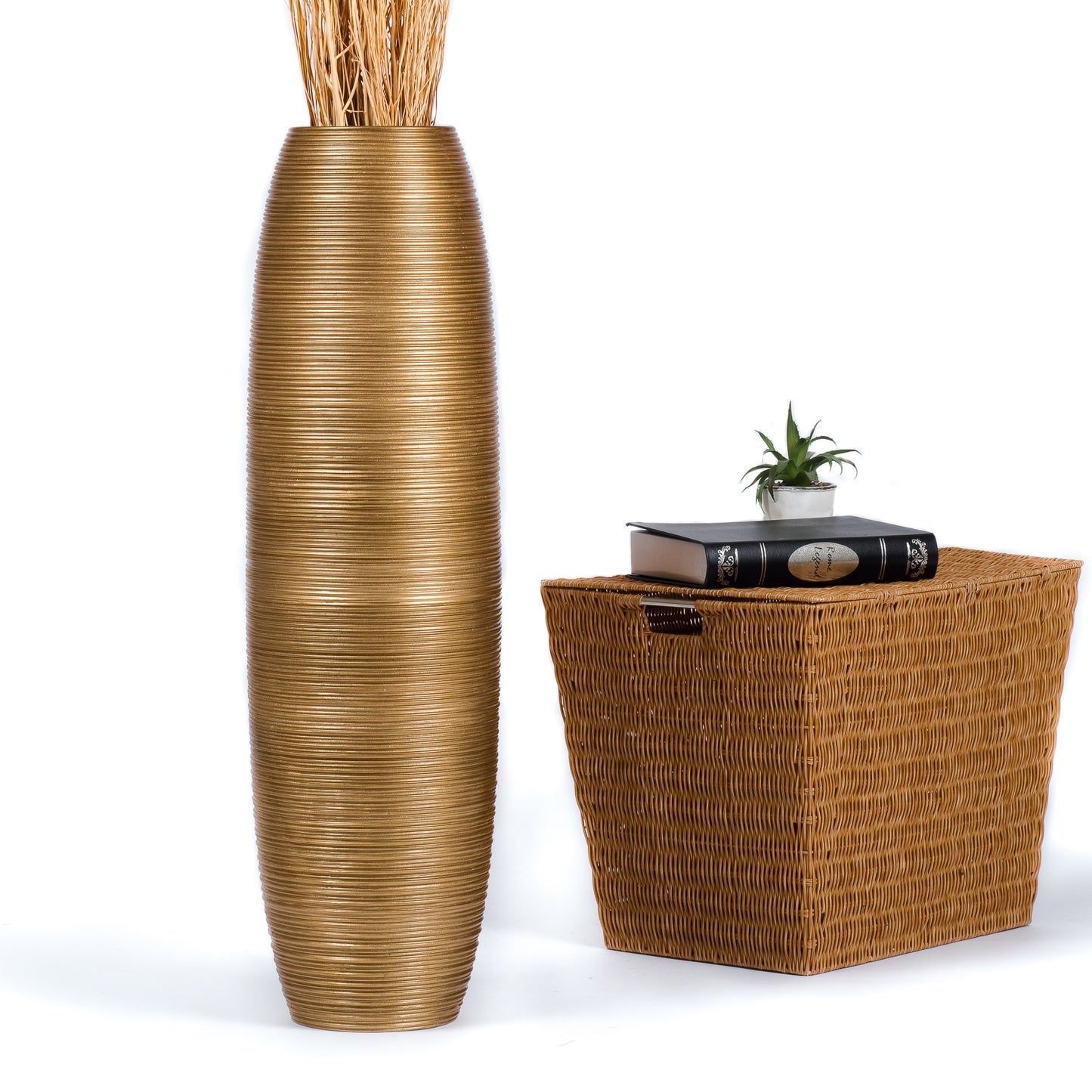 Large Mango Wood Floor Vase – Handcrafted Decorative Highlight from Thailand, 85 cm