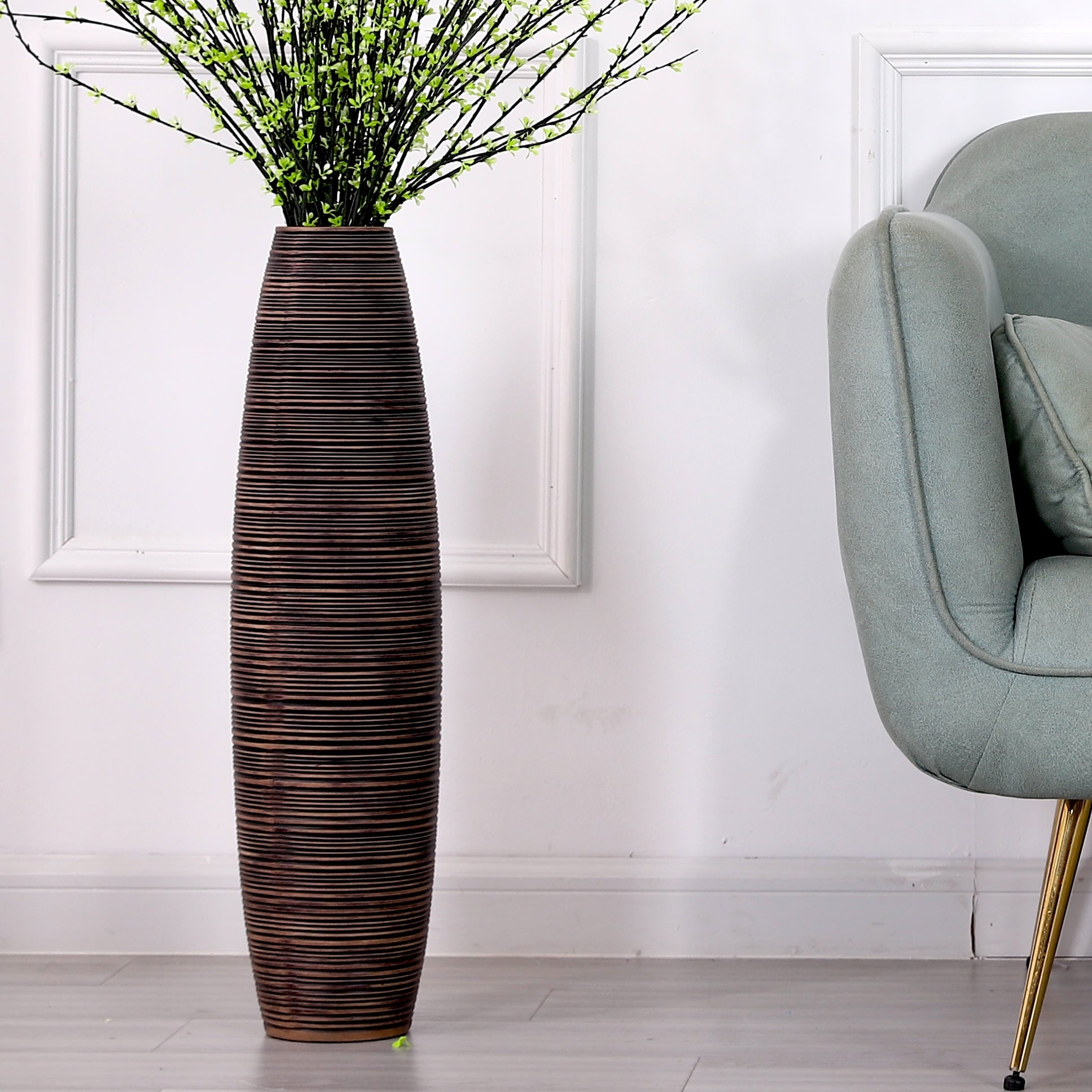 Large Resin Floor Vase – Stylish Waterproof Vase for Fresh & Dried Flowers, 65 cm