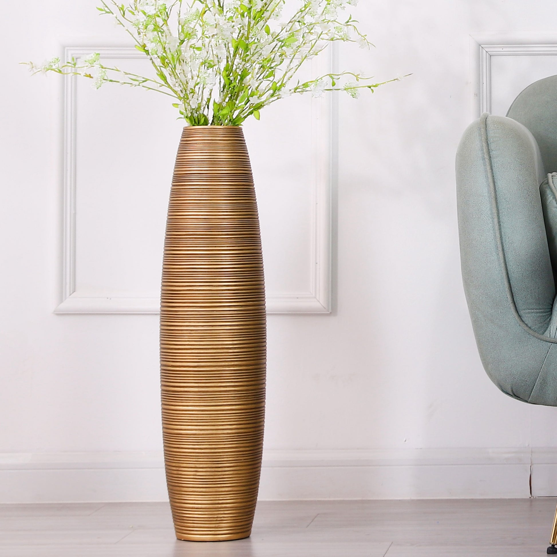 Large Resin Floor Vase – Stylish Waterproof Vase for Fresh & Dried Flowers, 65 cm