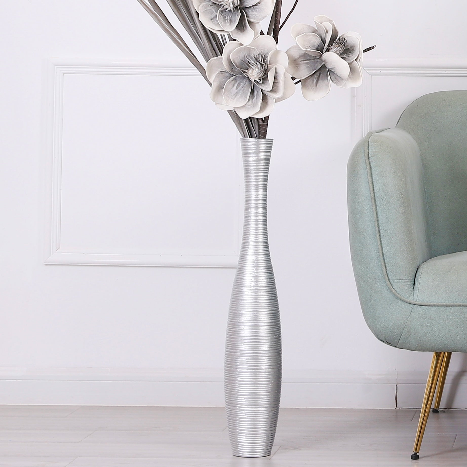 Large Resin Floor Vase – Stylish Waterproof Vase for Fresh & Dried Flowers, 65 cm