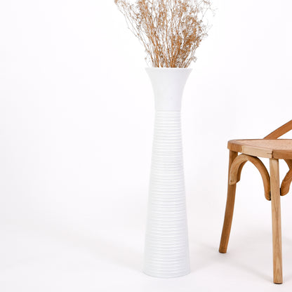 Large Mango Wood Floor Vase – Handcrafted Decorative Highlight from Thailand, 65 cm