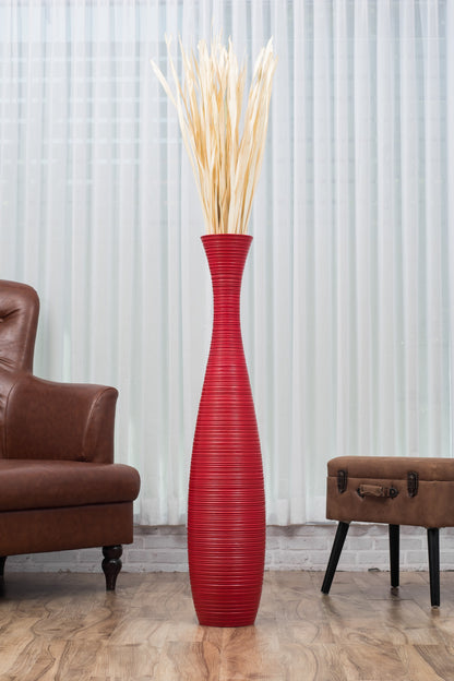Large Mango Wood Floor Vase – Handcrafted Decorative Highlight from Thailand, 105 cm