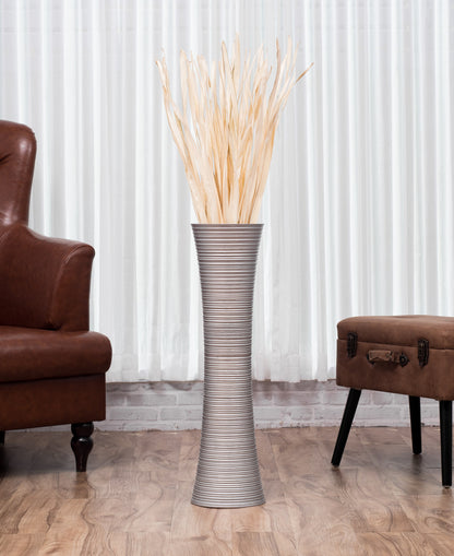 Large Mango Wood Floor Vase – Handcrafted Decorative Highlight from Thailand, 65 cm
