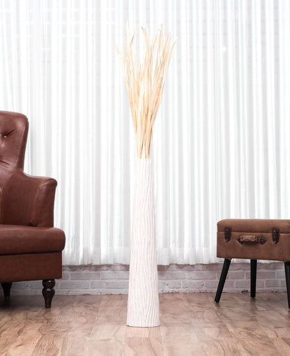 Large Mango Wood Floor Vase – Handcrafted Decorative Highlight from Thailand, 65 cm