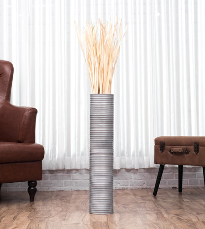 Large Mango Wood Floor Vase – Handcrafted Decorative Highlight from Thailand, 65 cm