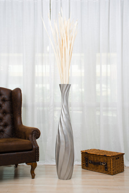 Large Mango Wood Floor Vase – Handcrafted Decorative Highlight from Thailand, 105 cm