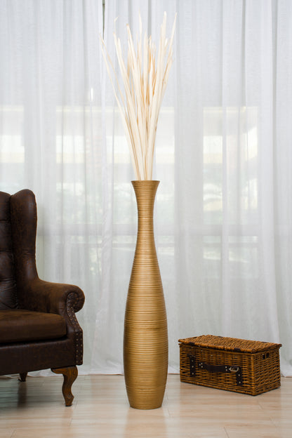 Large Mango Wood Floor Vase – Handcrafted Decorative Highlight from Thailand, 105 cm