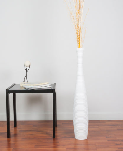 Large Mango Wood Floor Vase – Handcrafted Decorative Highlight from Thailand, 65 cm