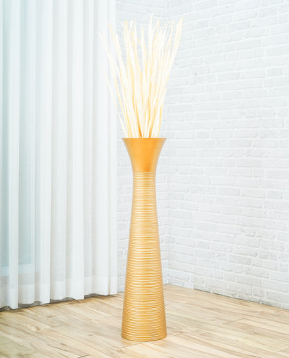 Large Mango Wood Floor Vase – Handcrafted Decorative Highlight from Thailand, 85 cm