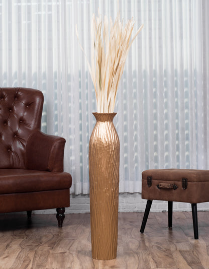 Large Mango Wood Floor Vase – Handcrafted Decorative Highlight from Thailand, 85 cm