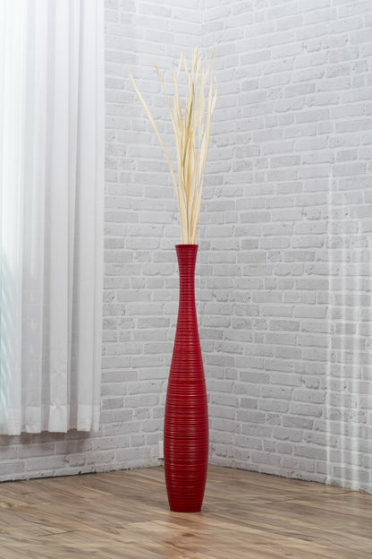 Large Mango Wood Floor Vase – Handcrafted Decorative Highlight from Thailand, 85 cm