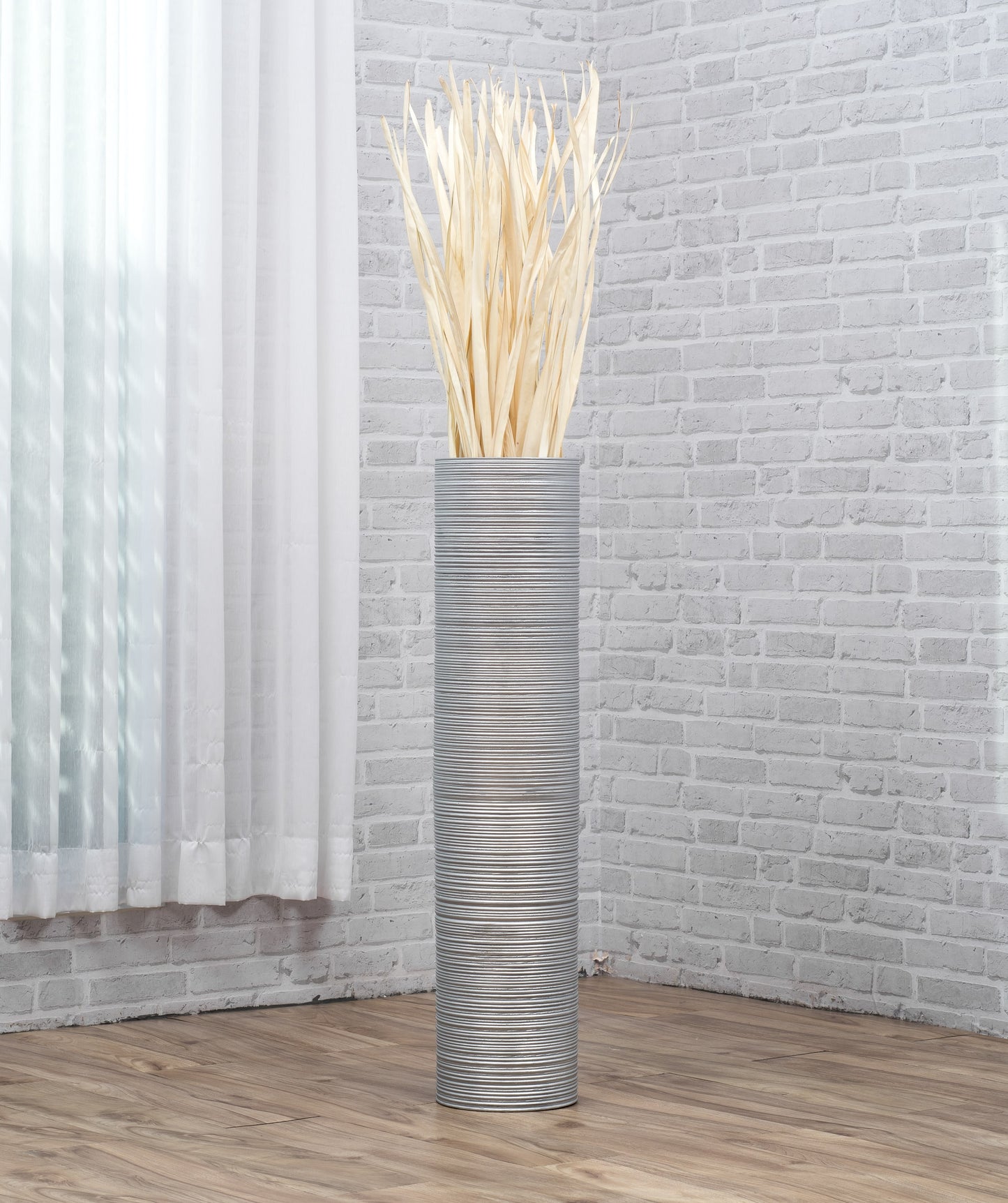 Large Mango Wood Floor Vase – Handcrafted Decorative Highlight from Thailand, 85 cm