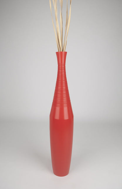 Large Mango Wood Floor Vase – Handcrafted Decorative Highlight from Thailand, 85 cm