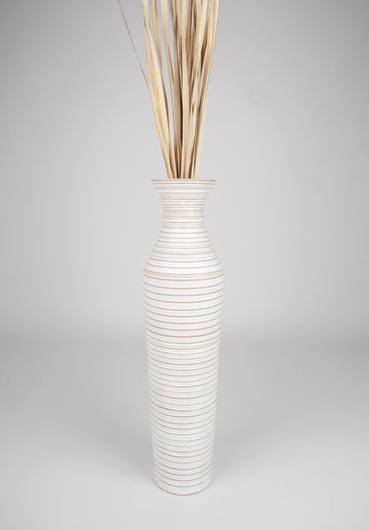 Large Mango Wood Floor Vase – Handcrafted Decorative Highlight from Thailand, 65 cm