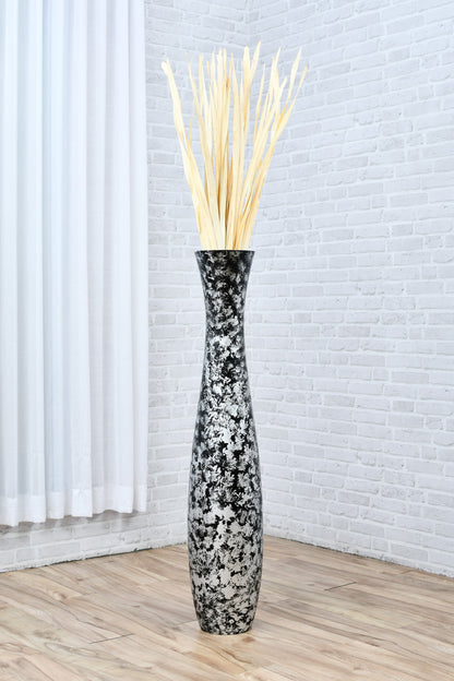 Large Mango Wood Floor Vase – Handcrafted Decorative Highlight from Thailand, 105 cm