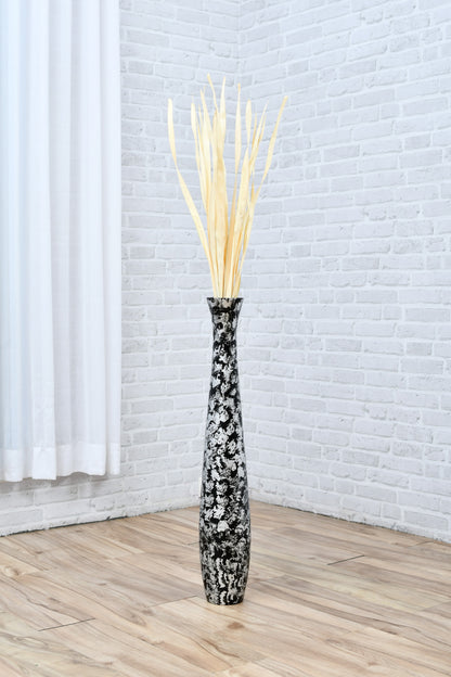 Large Mango Wood Floor Vase – Handcrafted Decorative Highlight from Thailand, 65 cm