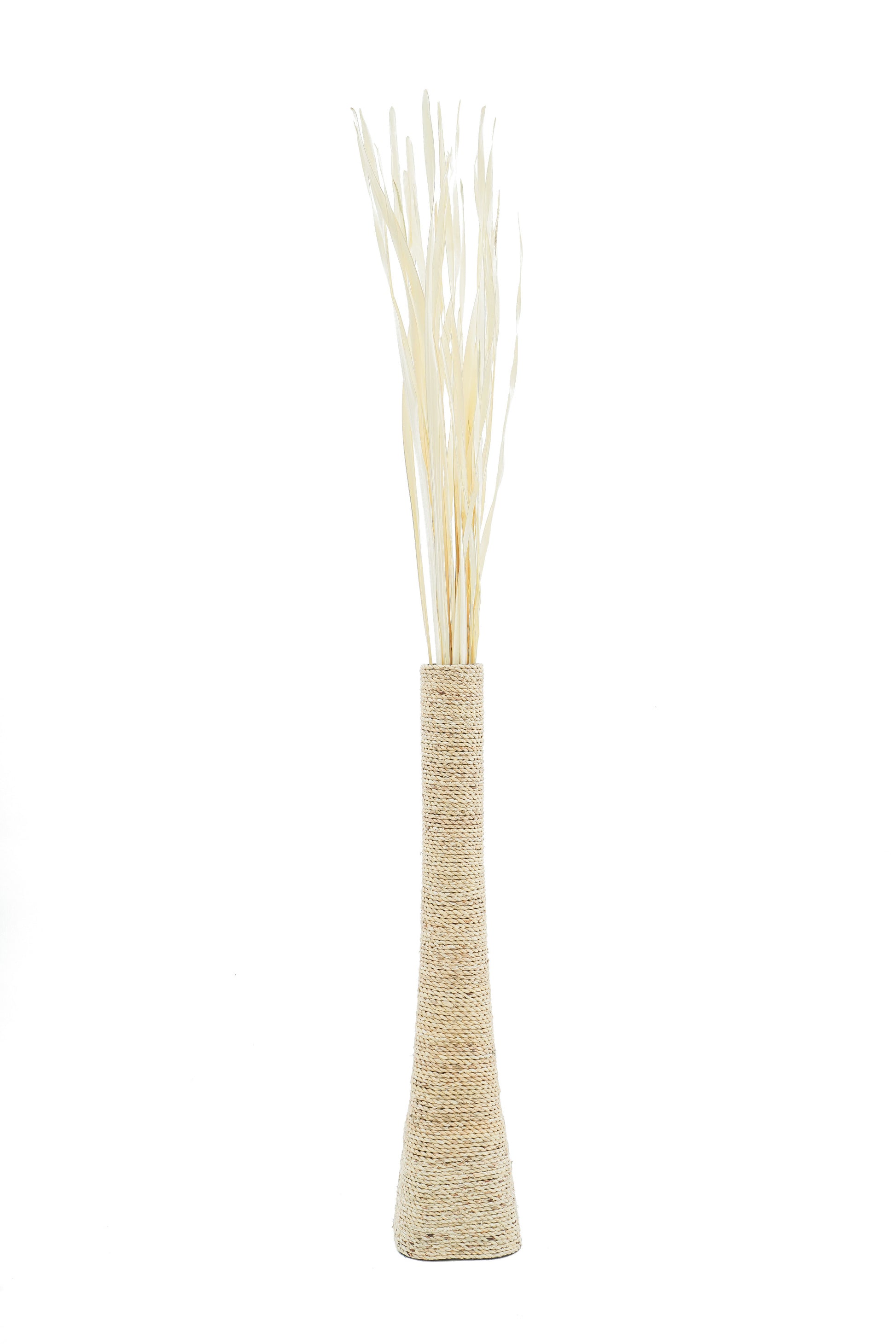 Large & Tall Floor Vase Made of Water Hyacinth and Bamboo – Handwoven Decorative Stand Vase for Dried Flowers & Branches, ecru, 90 cm - Modèle 2
