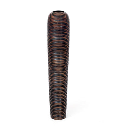 Grande vaso da pavimento in legno di mango – Decorazione artigianale dalla Thailandia