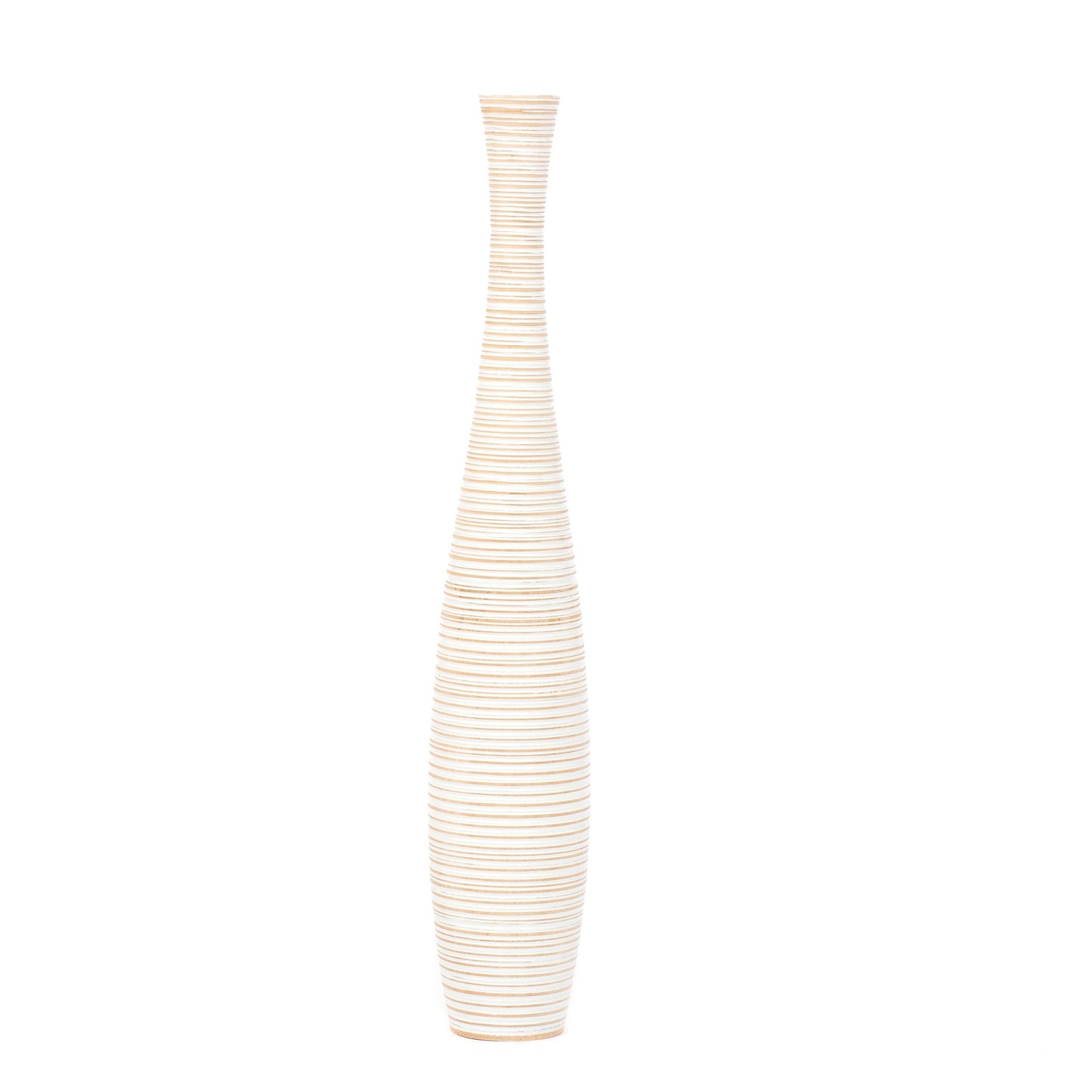 Grande vaso da pavimento in legno di mango – Decorazione artigianale dalla Thailandia