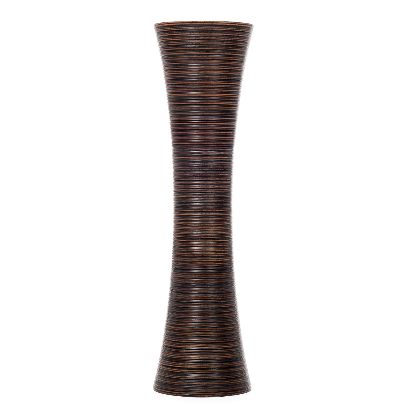 Grande vaso da pavimento in legno di mango – Decorazione artigianale dalla Thailandia
