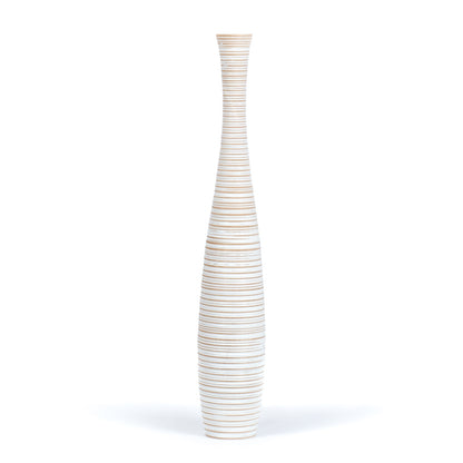 Grande vaso da pavimento in legno di mango – Decorazione artigianale dalla Thailandia