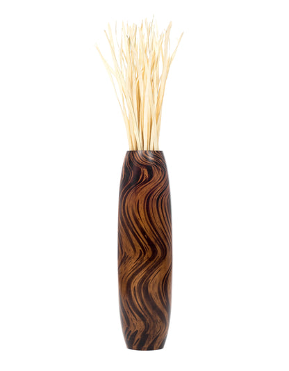 Large Mango Wood Floor Vase – Handcrafted Decorative Highlight from Thailand, 85 cm