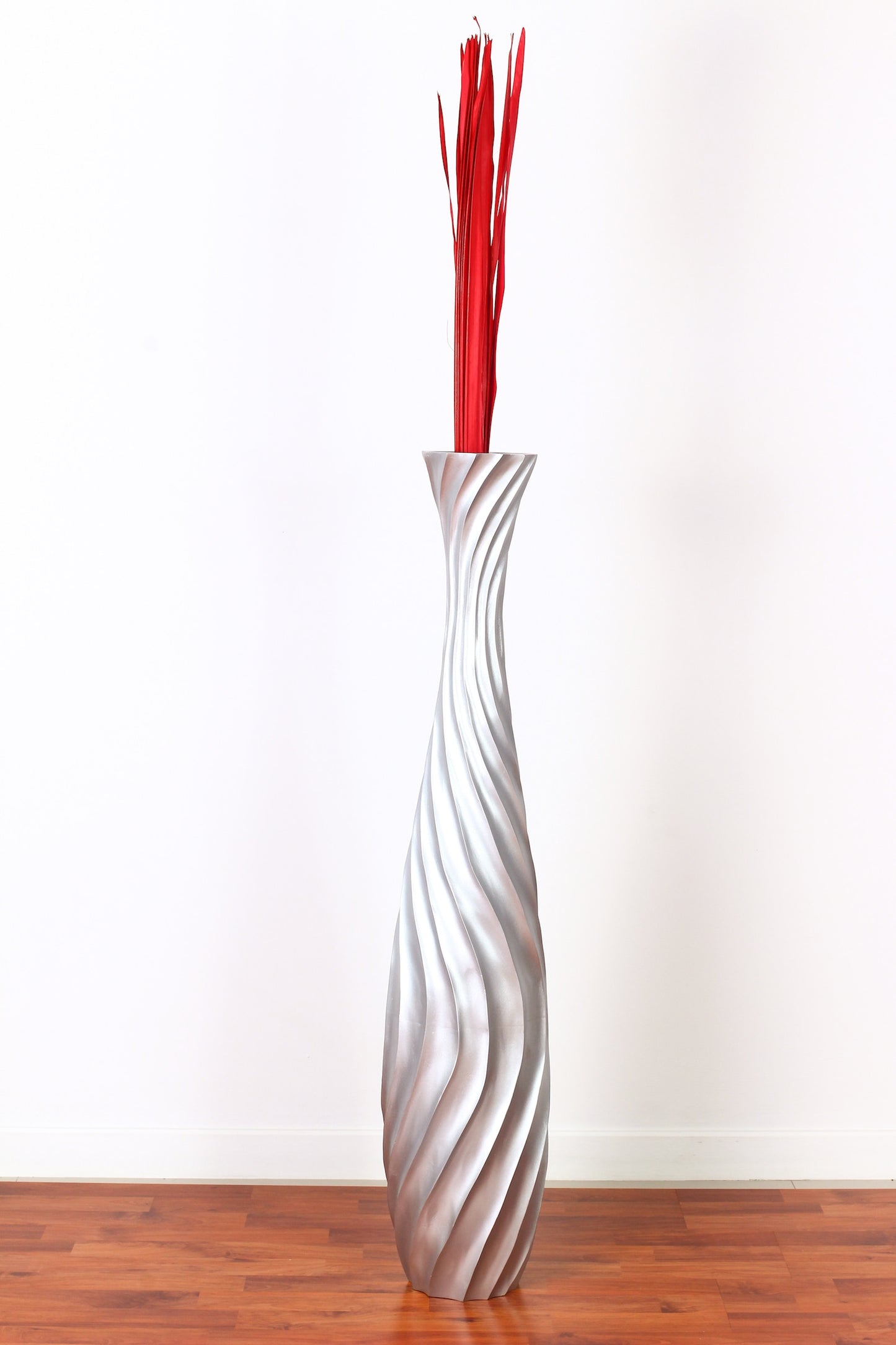 Large Mango Wood Floor Vase – Handcrafted Decorative Highlight from Thailand, 105 cm