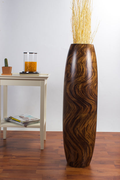 Large Mango Wood Floor Vase – Handcrafted Decorative Highlight from Thailand, 85 cm