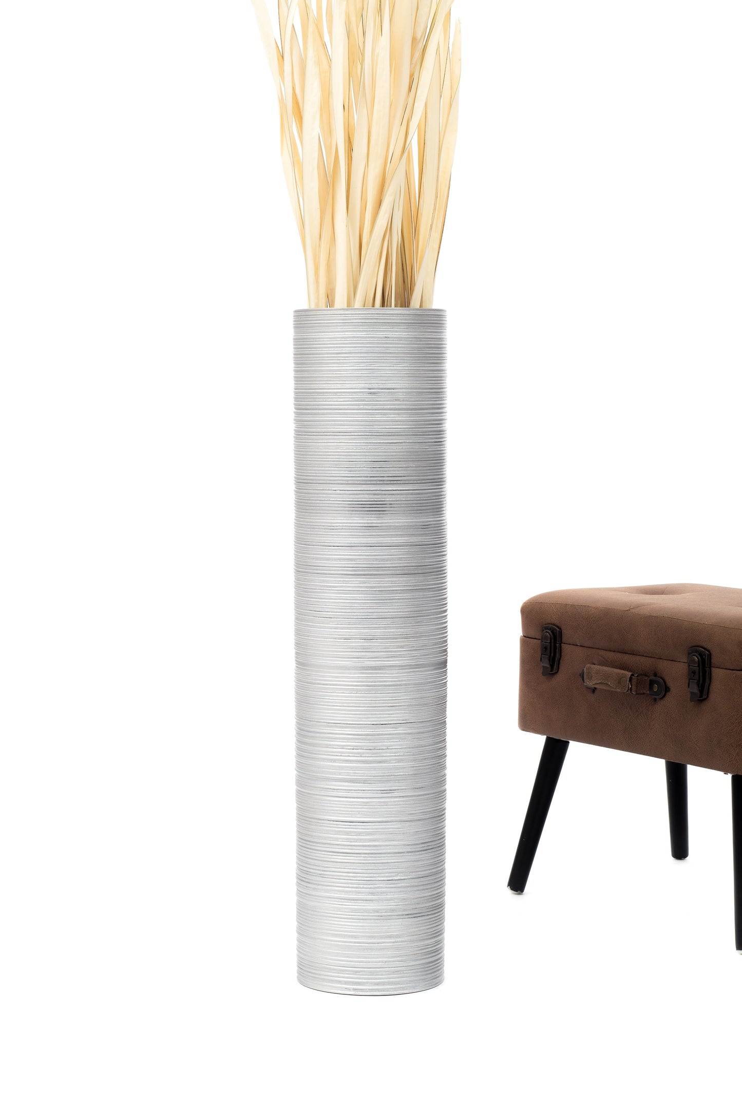 Large Mango Wood Floor Vase – Handcrafted Decorative Highlight from Thailand, 85 cm