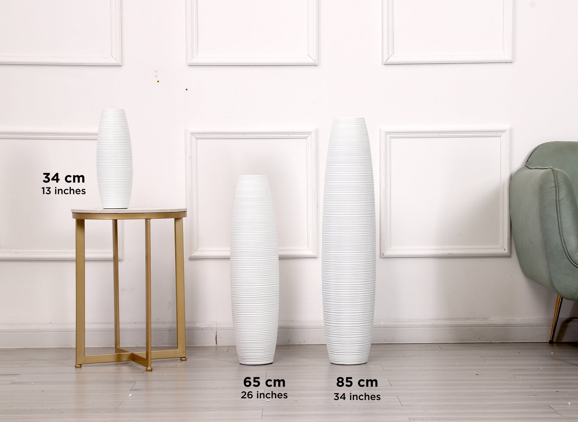 Large Resin Floor Vase – Stylish Waterproof Vase for Fresh & Dried Flowers, 85 cm